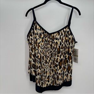 Maxine of Hollywood Women’s Leopard Print Takani Top Size 14 NWT